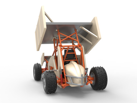 Winged Sprint car for Ice Scale 1 to 25 Modèles 3D en vedette