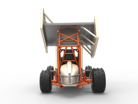 Winged Sprint car for Ice Scale 1 to 25 Modèles 3D en vedette