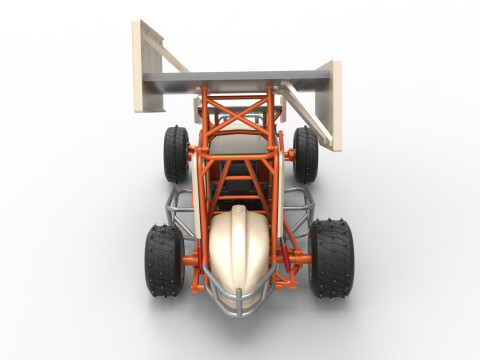 Winged Sprint car for Ice Scale 1 to 25 Modèles 3D en vedette