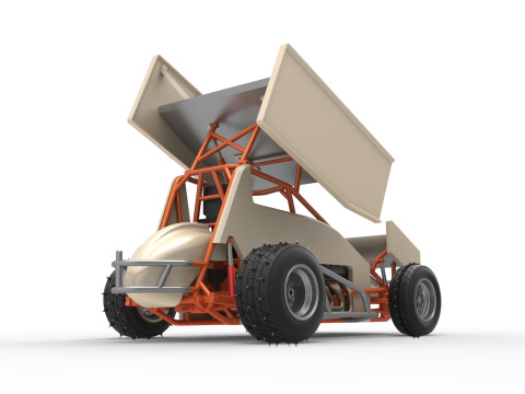Winged Sprint car for Ice Scale 1 to 25 Modèles 3D en vedette