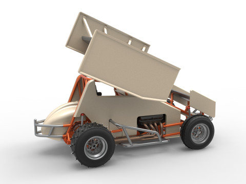 Winged Sprint car for Ice Scale 1 to 25 Modèles 3D en vedette