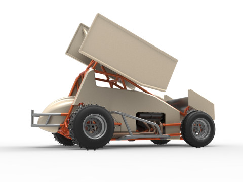 Winged Sprint car for Ice Scale 1 to 25 Modèles 3D en vedette