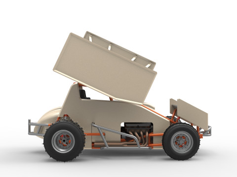 Winged Sprint car for Ice Scale 1 to 25 Modèles 3D en vedette