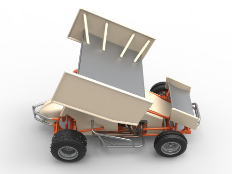 Winged Sprint car for Ice Scale 1 to 25 Modèles 3D en vedette