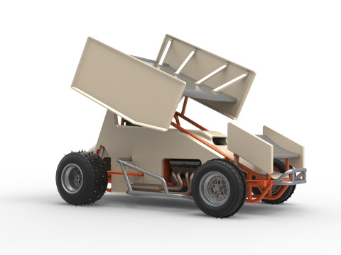 Winged Sprint car for Ice Scale 1 to 25 Modèles 3D en vedette