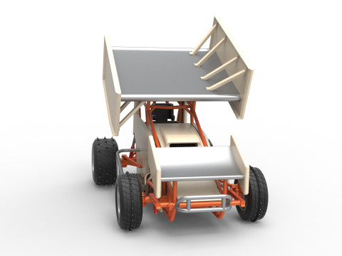Winged Sprint car for Ice Scale 1 to 25 Modèles 3D en vedette