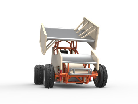Winged Sprint car for Ice Scale 1 to 25 Modèles 3D en vedette