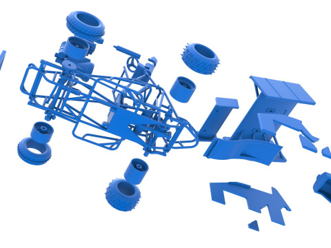 Winged Sprint car for Ice Scale 1 to 25 Modèles 3D en vedette
