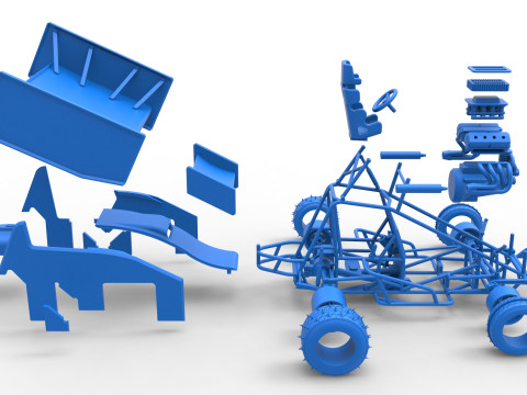 Winged Sprint car for Ice Scale 1 to 25 Modèles 3D en vedette