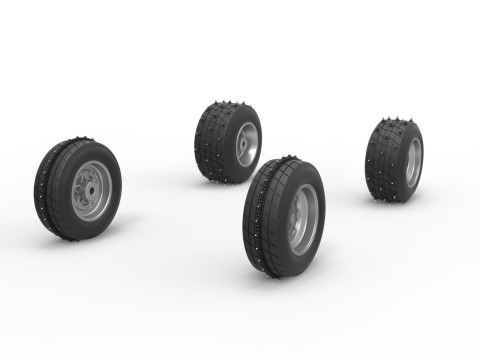 Wheel set of Ice Sprint car Scale 1 to 25 Modelo de impresión 3D