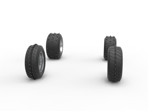 Wheel set of Ice Sprint car Scale 1 to 25 Modelo de impresión 3D