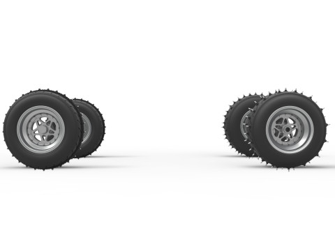 Wheel set of Ice Sprint car Scale 1 to 25 Modelo de impresión 3D