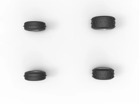 Wheel set of Ice Sprint car Scale 1 to 25 3D Print Model