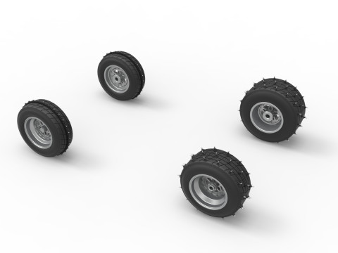 Wheel set of Ice Sprint car Scale 1 to 25 Modelo de impresión 3D