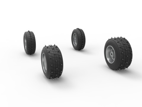 Wheel set of Ice Sprint car Scale 1 to 25 Modelo de impresión 3D