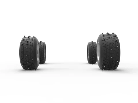 Wheel set of Ice Sprint car Scale 1 to 25 3D Print Model