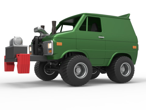Fun short Pulling van 4wd Scale 1 to 25 Modelo de impresión 3D