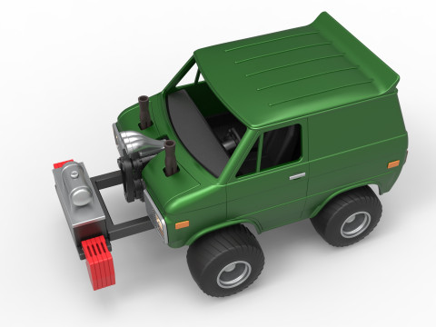 Fun short Pulling van 4wd Scale 1 to 25 Modelo de impresión 3D