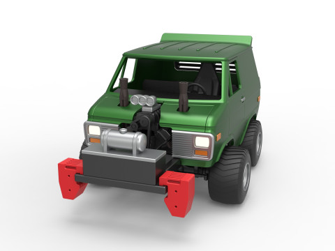 Fun short Pulling van 4wd Scale 1 to 25 Modelo de impresión 3D