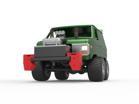 Fun short Pulling van 4wd Scale 1 to 25 Modelo de impresión 3D