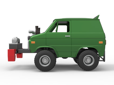 Fun short Pulling van 4wd Scale 1 to 25 Modelo de impresión 3D