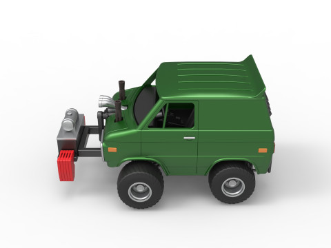 Fun short Pulling van 4wd Scale 1 to 25 Modelo de impresión 3D