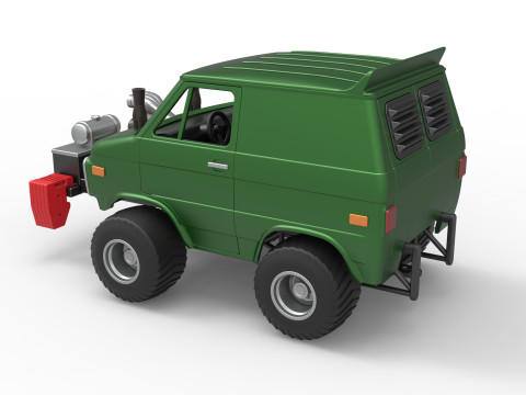 Fun short Pulling van 4wd Scale 1 to 25 Modelo de impresión 3D