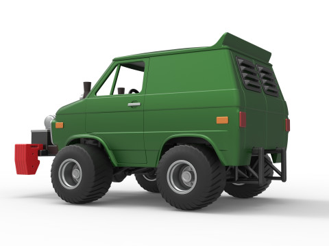 Fun short Pulling van 4wd Scale 1 to 25 Modelo de impresión 3D