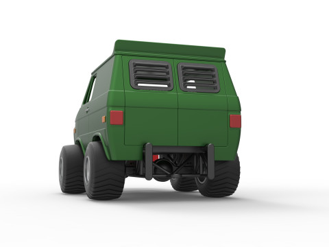 Fun short Pulling van 4wd Scale 1 to 25 Modelo de impresión 3D