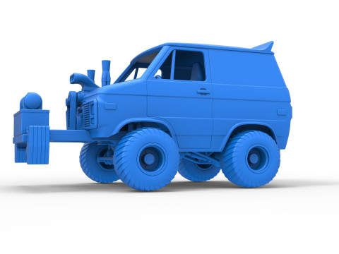 Fun short Pulling van 4wd Scale 1 to 25 Modelo de impresión 3D