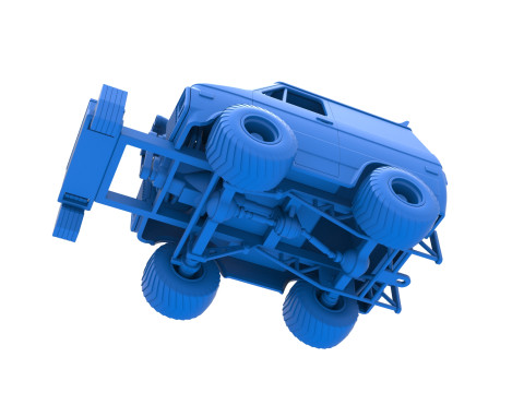 Fun short Pulling van 4wd Scale 1 to 25 Modelo de impresión 3D