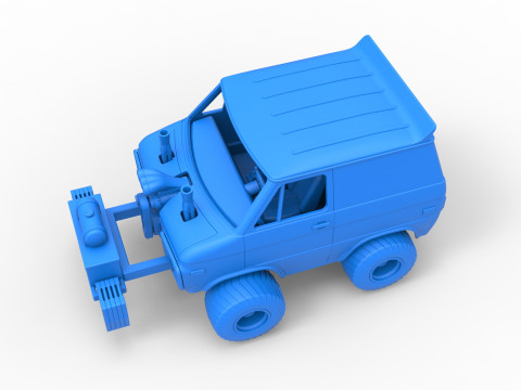 Fun short Pulling van 4wd Scale 1 to 25 Modelo de impresión 3D