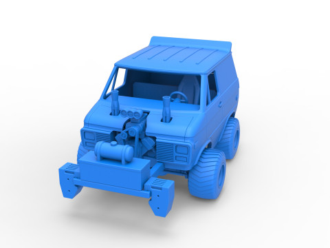 Fun short Pulling van 4wd Scale 1 to 25 Modelo de impresión 3D