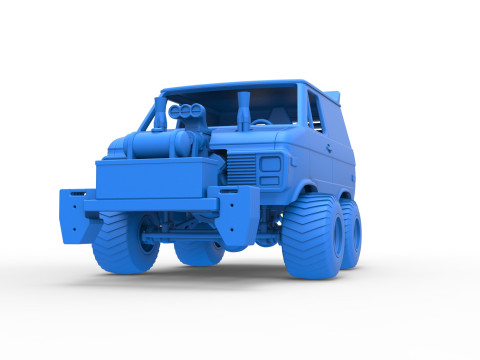 Fun short Pulling van 4wd Scale 1 to 25 Modelo de impresión 3D