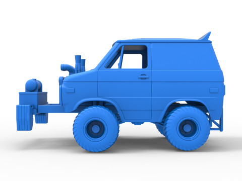 Fun short Pulling van 4wd Scale 1 to 25 Modelo de impresión 3D