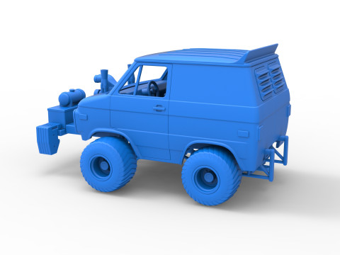 Fun short Pulling van 4wd Scale 1 to 25 Modelo de impresión 3D
