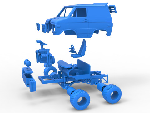 Fun short Pulling van 4wd Scale 1 to 25 Modelo de impresión 3D