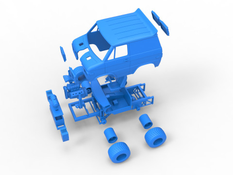 Fun short Pulling van 4wd Scale 1 to 25 Modelo de impresión 3D