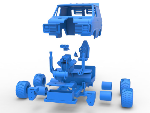 Fun short Pulling van 4wd Scale 1 to 25 Modelo de impresión 3D