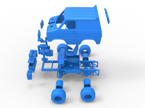 Fun short Pulling van 4wd Scale 1 to 25 Modelo de impresión 3D