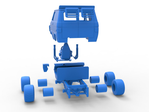 Fun short Pulling van 4wd Scale 1 to 25 Modelo de impresión 3D