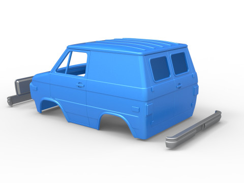 Shell of Fun short Vintage Van Scale 1 to 25 3Dプリントモデル