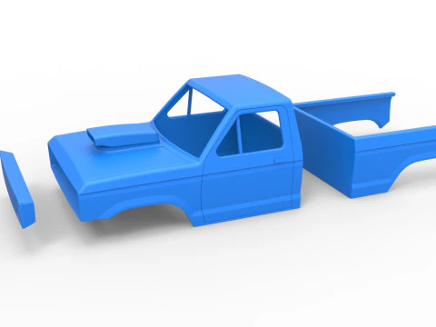 Shell of Mud dragster 4wd Version 2 Scale 1 to 25 3D Print Model