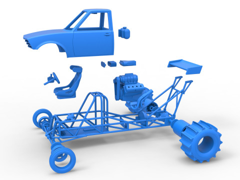Dirt Dragster Version 2 Scale 1 to 25 Modelo de impresión 3D