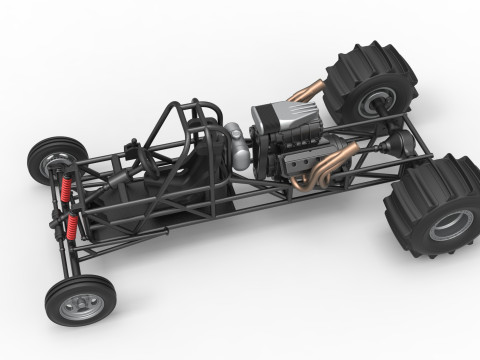Dirt Dragster Base Scale 1 to 25 3D Принт Модель