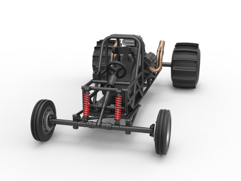 Dirt Dragster Base Scale 1 to 25 3D Принт Модель