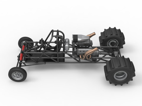 Dirt Dragster Base Scale 1 to 25 3D Принт Модель