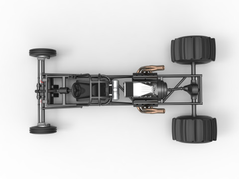 Dirt Dragster Base Scale 1 to 25 3D Принт Модель