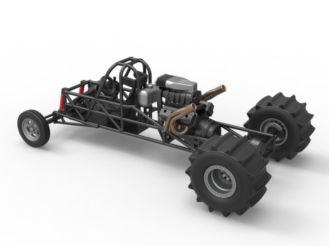 Dirt Dragster Base Scale 1 to 25 3D Принт Модель