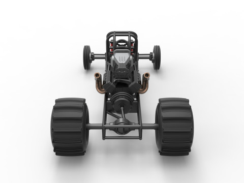 Dirt Dragster Base Scale 1 to 25 3D Принт Модель
